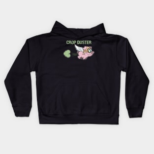 crop dusting flying pig Kids Hoodie